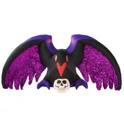 Halloween Inflatables Gemmy 4.79 Ft. Fuzzy Crow With Skull Halloween Inflatable