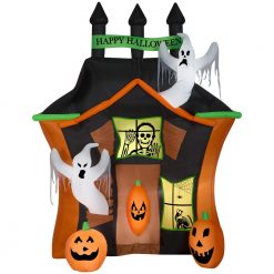 Gemmy 9 Ft. Pre-Lit Haunted Ghost House Halloween Inflatable Halloween Inflatables