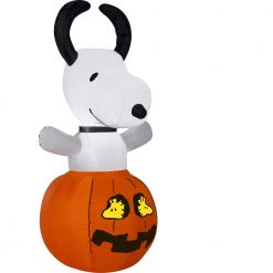 Halloween Inflatables Gemmy 3.51 Ft. Halloween Airblown Snoopy In Pumpkin Halloween Inflatable