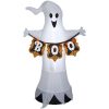 Gemmy 6 Ft. Airblown-Ghost With Boo Banner-MD Halloween Inflatables 2 Gemmy 6 Ft. Airblown-Ghost With Boo Banner-MD Halloween Inflatables
