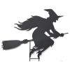 Gerson 45 In. L Metal Witch On Broom Silhouette Yard Decoration Halloween Yard Decor