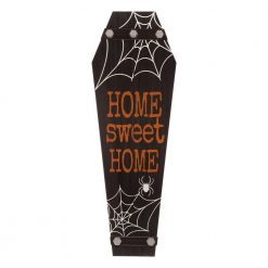 Halloween Props Glitzhome 42 In. H Halloween Wooden Coffin Porch Leaning Decor
