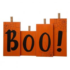 Glitzhome 20 In. L Halloween Wooden Boo Standing Decor Halloween Props