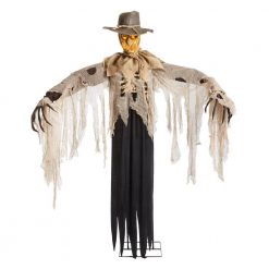 Home Accents Holiday 6 Ft. Animated LED Flaming Scarecrow Halloween Yard Decor