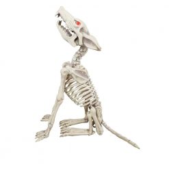 Halloween Props Home Accents Holiday 2.5 Ft Animated LED Howling Skeleton Wolf