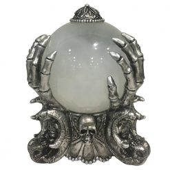 Home Accents Holiday 7.5 In LED Skeleton Fortune Teller Crystal Ball