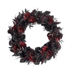 Halloween Wreaths Home Accents Holiday 30 In. Black Burgundy Halloween Rose Wreath