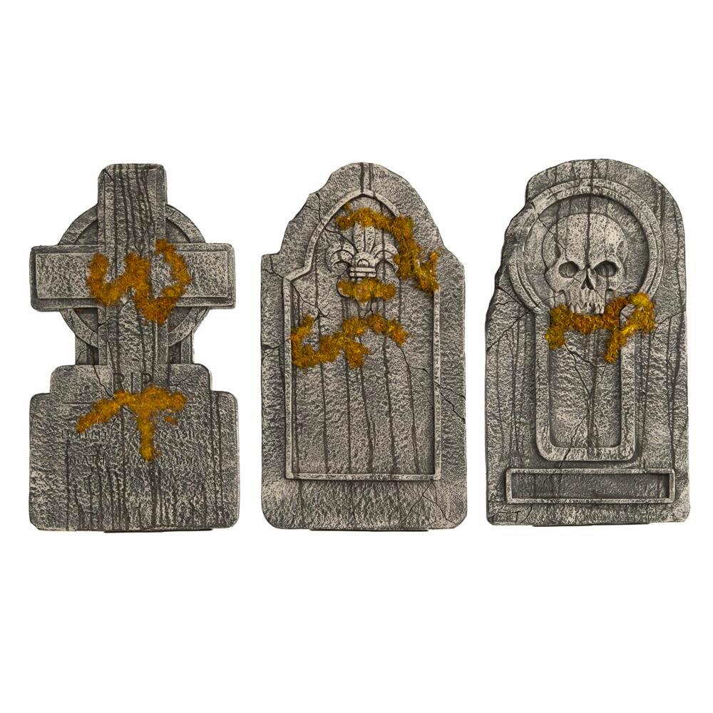 Halloween Yard Decor Home Accents Holiday 36 In. Graveyard Tombstones (Set Of 3) 3 Halloween Yard Decor Home Accents Holiday 36 In. Graveyard Tombstones (Set Of 3)