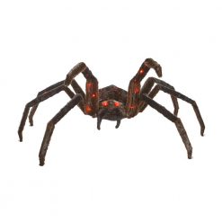 Home Accents Holiday 4 Ft. LED Orange Lighted Jungle Spider With Red Eyes Halloween Yard Decor