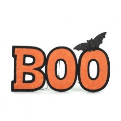 Home Accents Holiday 30.5 In. Halloween Lighted BOO Sign With Bat Halloween Yard Decor