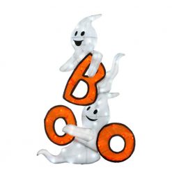 Halloween Yard Decor Home Accents Holiday 52 In. LED White And Orange Lighted BOO