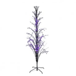 LB International 6 Ft. Purple LED Lighted Halloween Cascade Twig Tree Outdoor Decoration