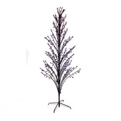 LB International 4 Ft. Purple LED Lighted Halloween Cascade Twig Tree Outdoor Decoration