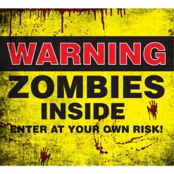 My Door Decor 7 Ft. X 8 Ft. Zombies Inside Halloween Garage Door Decor Mural For Single Car Garage Halloween Door Decorations