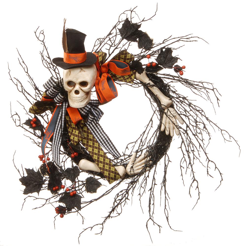 Halloween Wreaths National Tree Company 24 In. Wreath Halloween Skeleton 2 Halloween Wreaths National Tree Company 24 In. Wreath Halloween Skeleton