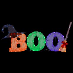 Halloween Yard Decor National Tree Company 23 In. BOO Sign With LED Lights