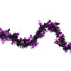 Northlight 50 Ft. Black With Purple Bats Halloween Tinsel Garland Unlit Halloween Wreaths