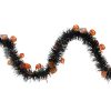 Halloween Wreaths Northlight 50 Ft. Black With Orange Jack O Lanterns Halloween Tinsel Garland - Unlit 2 Halloween Wreaths Northlight 50 Ft. Black With Orange Jack O Lanterns Halloween Tinsel Garland - Unlit